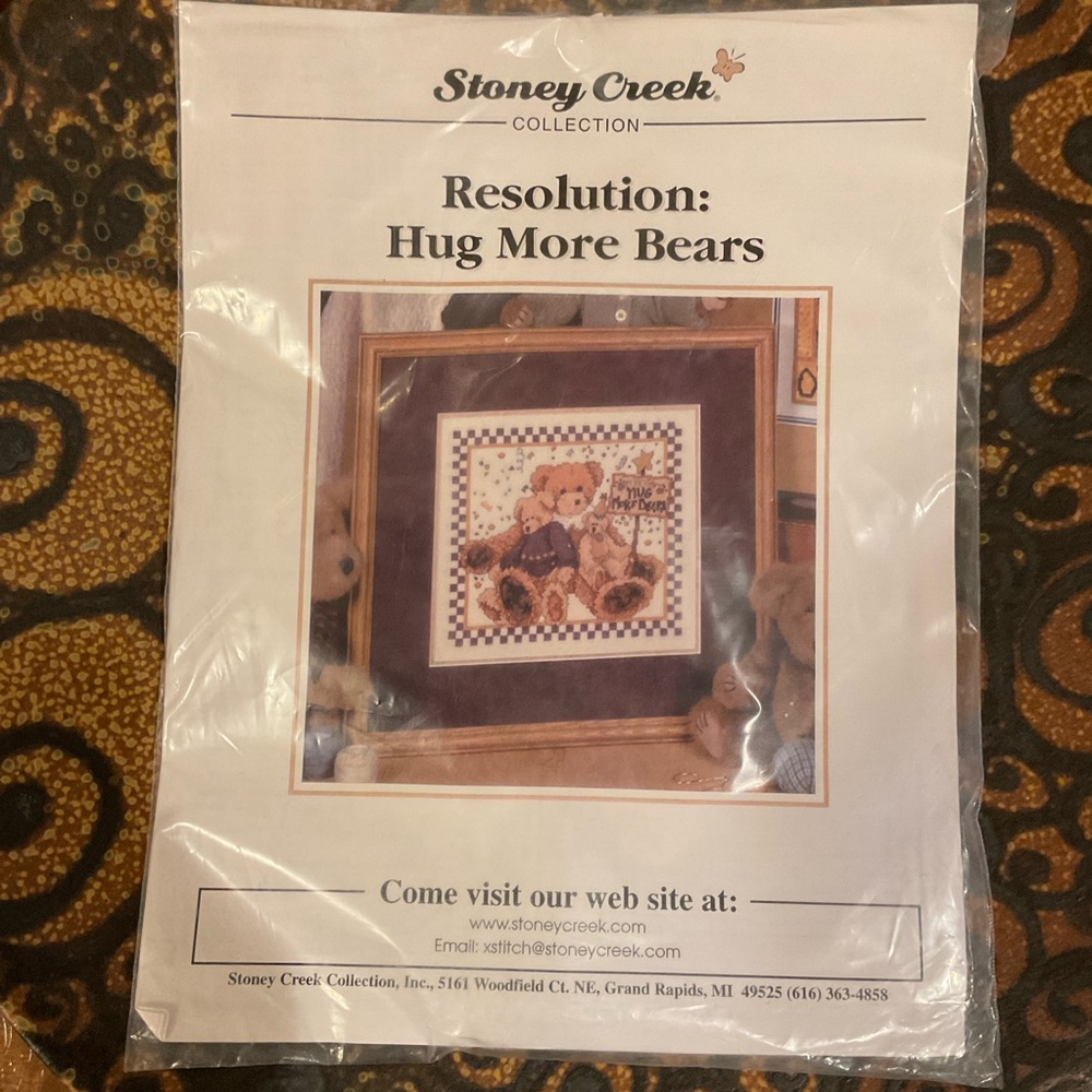 Vintage Stoney Creek Hug More Bears needlepoint kit